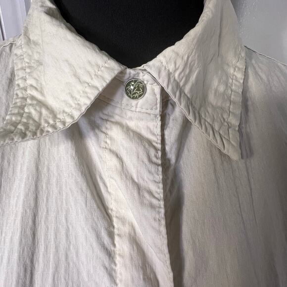 Rei XL Womens UPF Button Snaps Stretchy Long Sleeve Pale Yellow Activewear Shirt - Picture 11 of 13